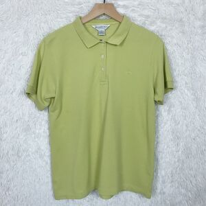 Brooks Brothers Pique Cotton Polo Shirt Green Relaxed Fit Womens Size Medium